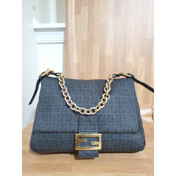 Authentic Fendi Tobacco Zuchinno Coated Canvas Mama Forever Shoulder Bag - Picture 5 of 12